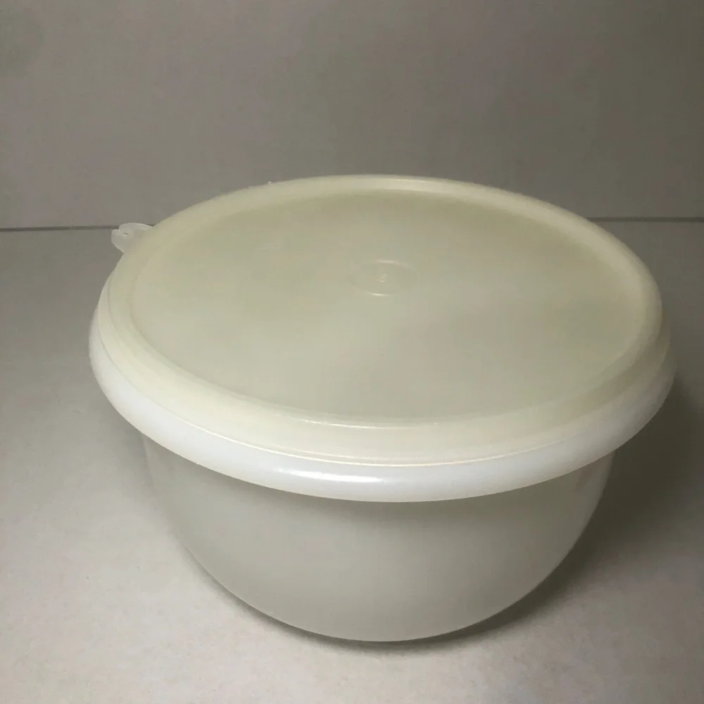 Vintage Tupperware 271-9 Mixing Bowl Sheer White Sheer Lid 228-26 Tab X